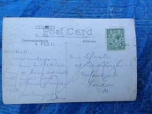 Sydney Sylvester's Postcard to Home 4th February 1915
